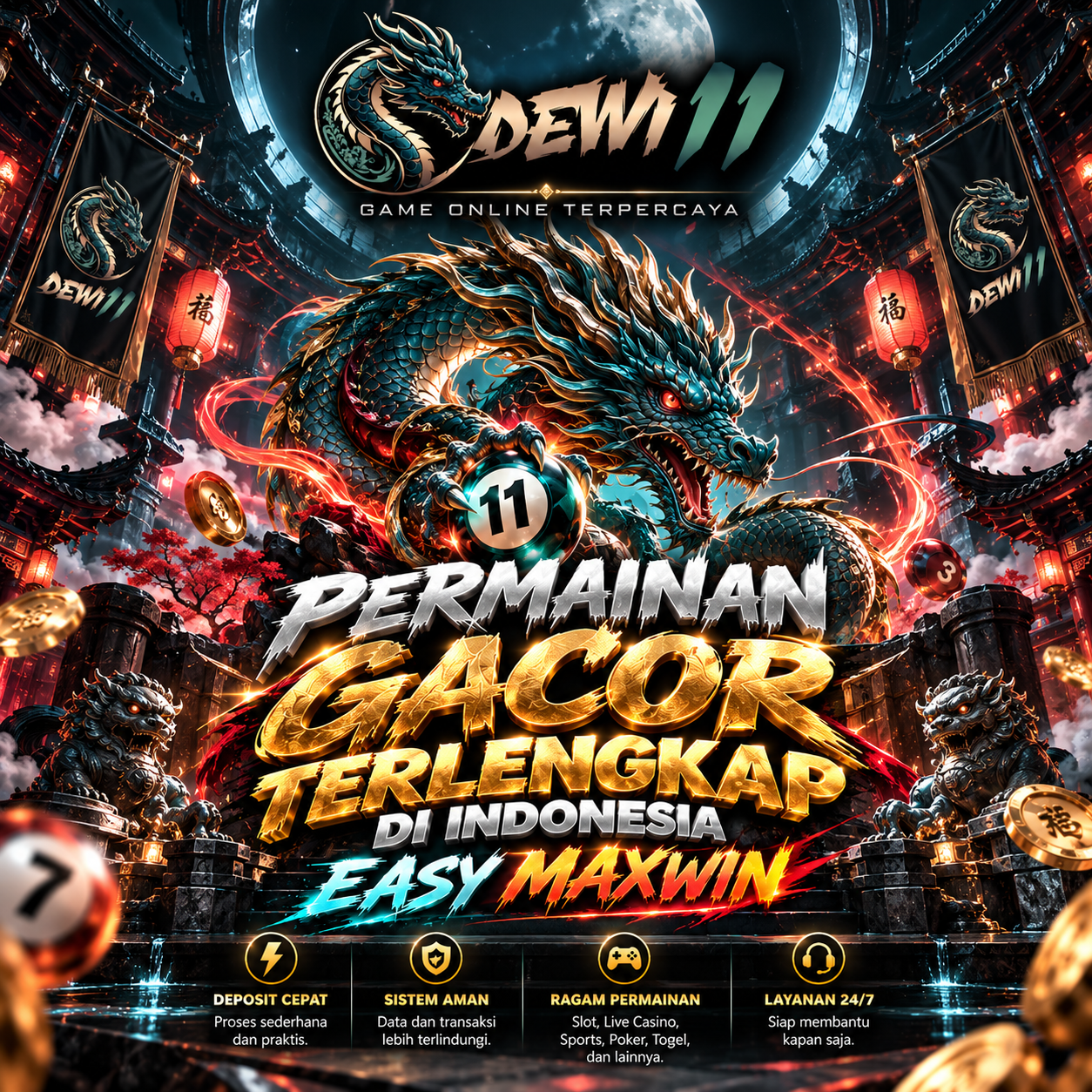 Thumbnail 1 of 3, Poster, DEWI11 Resmi | Pusat Game Online Digital & Visual Halus designed and sold by DEWI11.